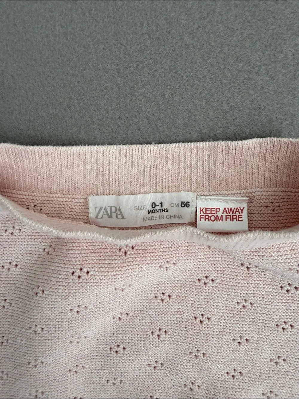 Zara Baby Newborn Pointelle Knit Wrap Sweater & Footed Pants Set 0-1M